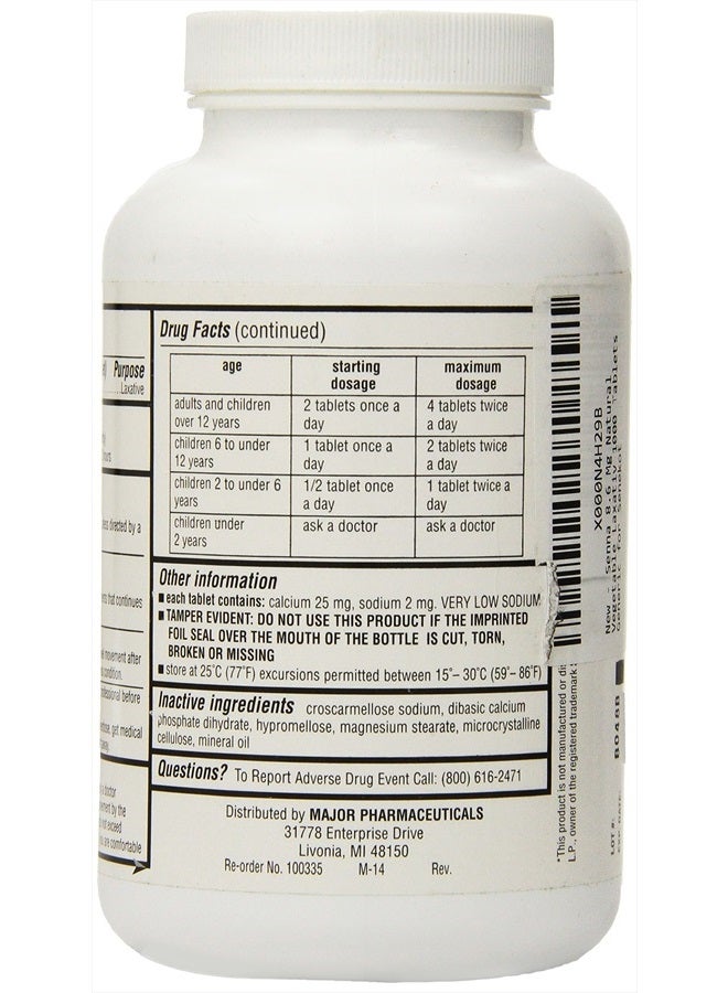 MAJOR Senna 8.6 Mg Natural Vegetable Laxativ 1000 Tablets Generic for Senekot by MAJOR PHARMACEUTICALS (Original Version) - Image 2