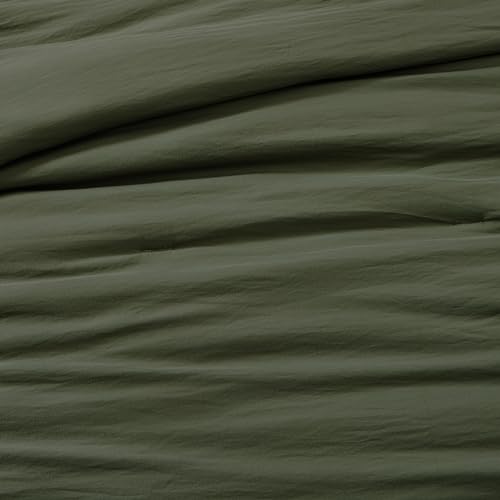 WRENSONGE Queen Comforter Set- 7 Pieces Soft Olive Green Bed in a Bag with Fitted Sheet, Flat Sheet, 2 Pillow Shams, and 2 Pillowcases- Warm Bedding Sets Queen for All Season - Image 5