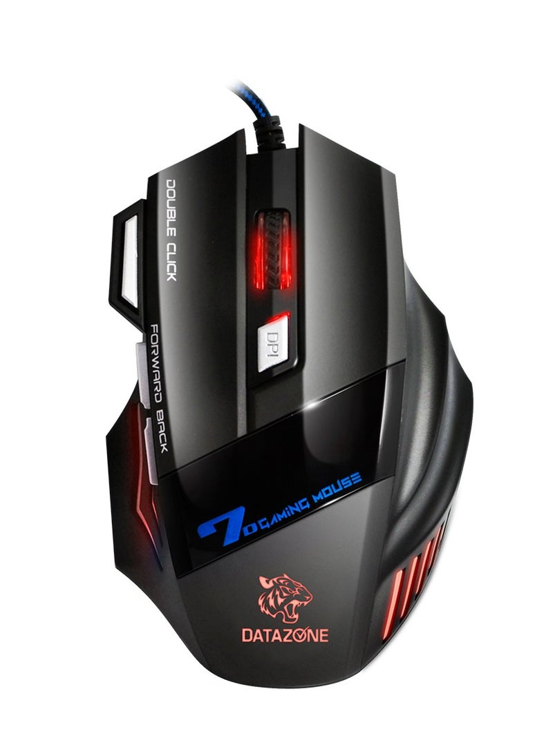 Datazone Wired Gaming Mouse in Black with RGB Lighting and Sleek Design. - Image 1