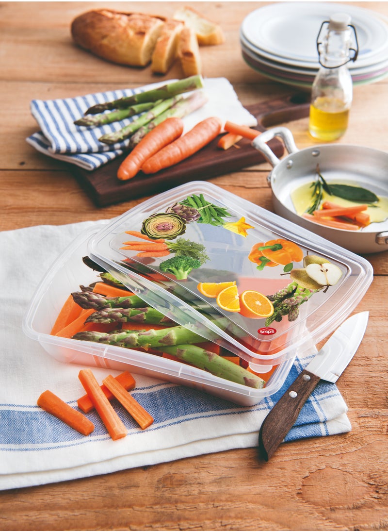 Snips - 3 Pieces Fresh Rectangular Container 1 Liter | food storage container Set |BPA Free | Made in Itlay - Image 1