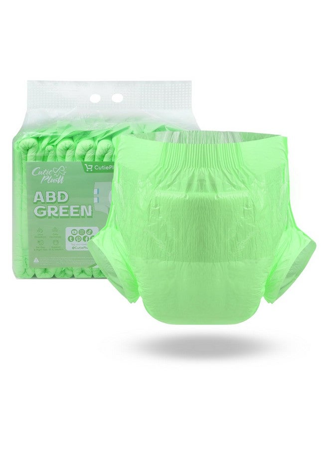 CutiePlusU Disposable Adult Diaper Heavy Absorption Dry Surface Adult Diapers All Night- Green 10 Pieces (Large 37"-47") - Image 1