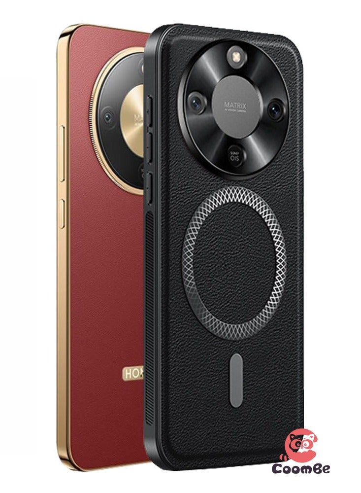 كومبي جراب For Honor X9d 5G مصنوع من الجلد الأنيق المغناطيسي المقاوم للتآكل وعدسات مغطاة بالكامل بقبضة غير قابلة للانزلاق وحافة الغطاء - Image 1