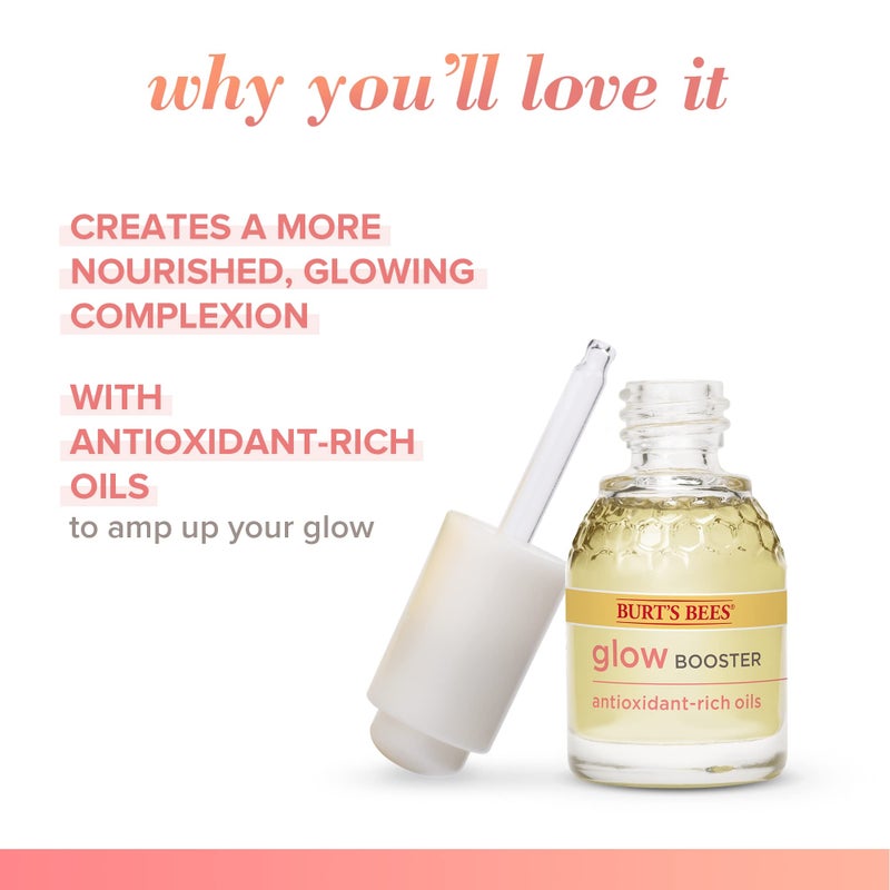 Burt's Bees Glow Booster Face Serum with Antioxidant-Rich Oils for Normal and Combination Skin, 0.51 Fluid Ounces - Image 3