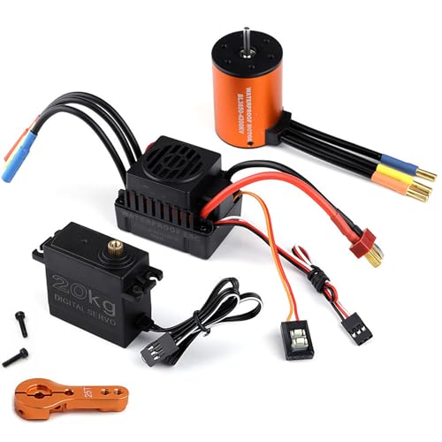 GoolRC 3650 Brushless Motor and ESC 4300KV Brushless Motor and 60A ESC and with 20kg Servo Motor 25T Servo Arm for 18 110 RC Toys Brushless Motor and ESC Combo Gift for Modification Enthusiasts - Image 1