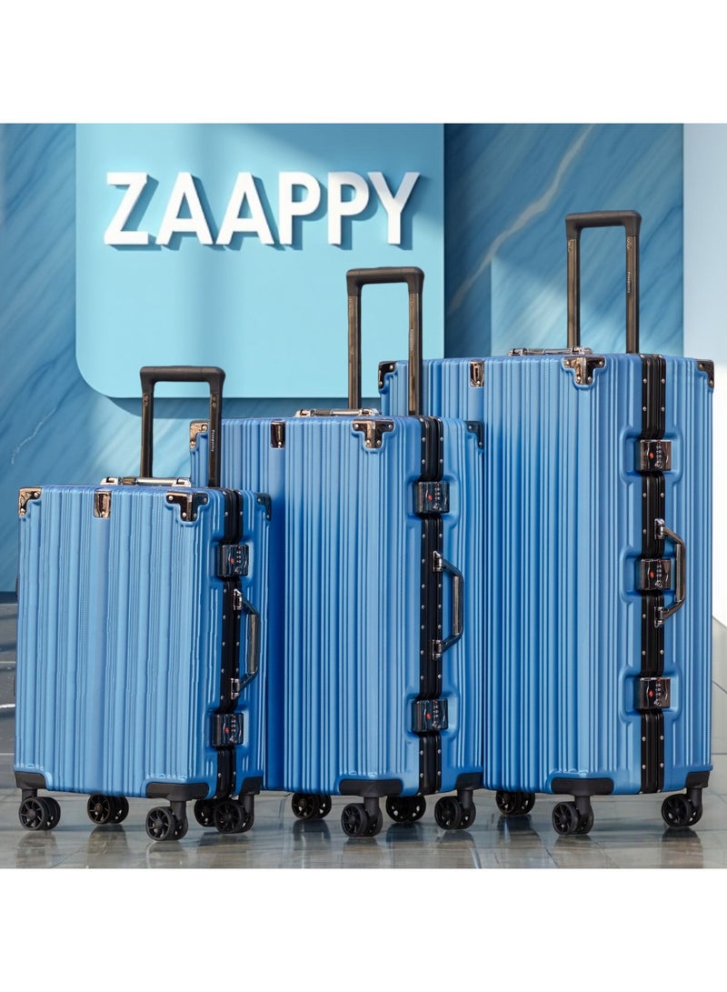 ZAAPPY Prosp 20/24/28 Inch Lightweight Aluminum Frame Unbreakable Fashion Travel Trolley Luggage 3Pcs Set, Polycarbonate Hard Shell Suitcase with 4 Quiet 360° Double Spinner Wheels - Image 2