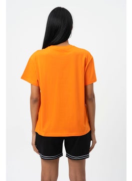 No Fear Orange Crew Neck Printed Short Sleeve Women's T-Shirt W50061  - Image 3