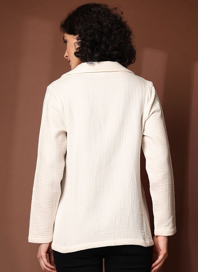 PlusS Cream Blazer for Women - Image 5
