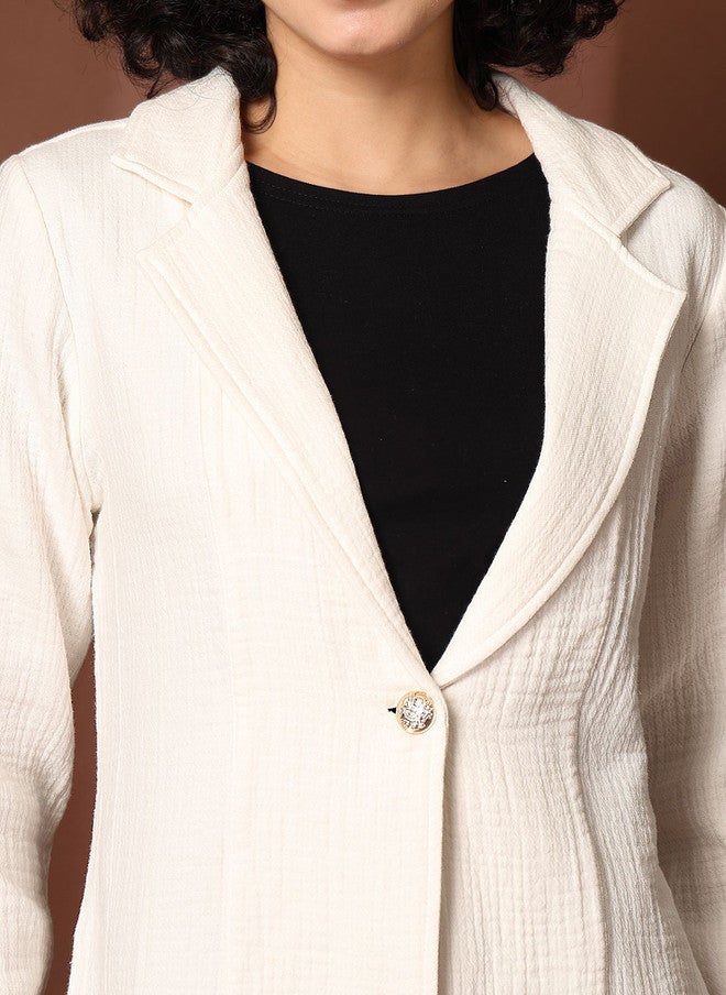 PlusS Cream Blazer for Women - Image 2