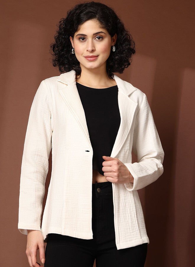 PlusS Cream Blazer for Women - Image 1