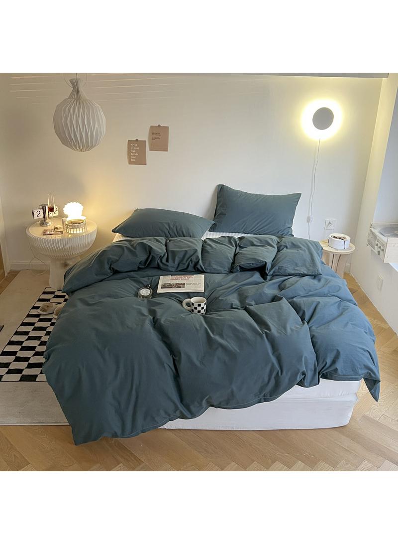 4-Piece Pure Cotton Solid Color Minimalist Style Comfortable Set King Size 220x240cm