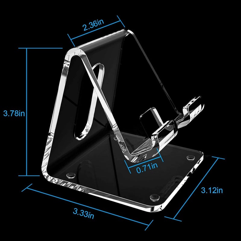 Crpich Acrylic Cell Phone Stand, Portable Clear Phone Stand for Desk, Compatible with Phone15 14 13 Pro Max Mini 12 11 Plus SE, Switch, Android Smartphone, Pad, Tablet, Desk Accessories - Image 4