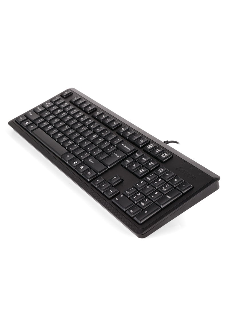 A4TECH A4TECH WIRED KEYBOARD KR-92, WITH NATURAL_A LAYOUT STRUCTURE AND DRAIN HOLES DESIGN, BLACK  - Image 4