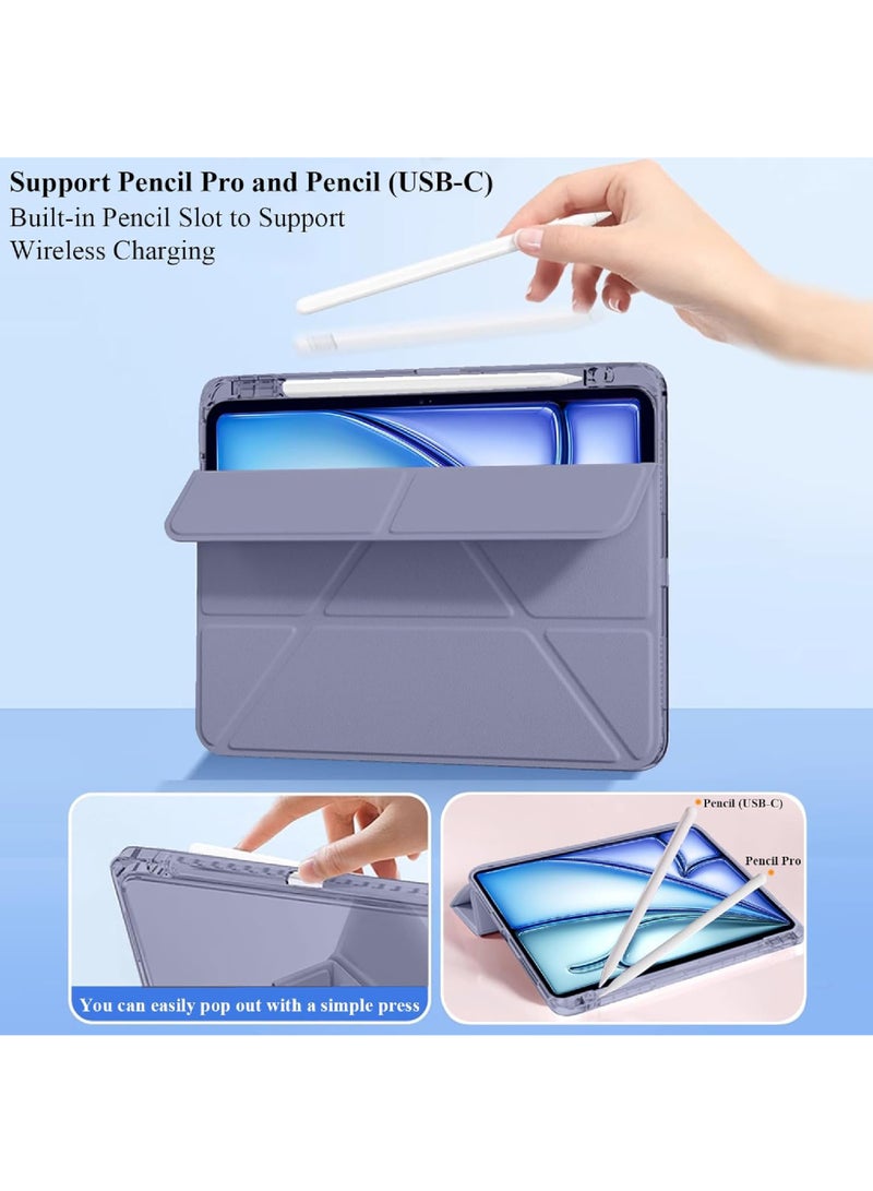 Rock Pow iPad Pro 12.9 2022 Case 6th/5th/4th/3rd Generation with Pencil Holder [Support 2nd Gen Apple Pencil Wireless Charging] PU Smart Case Cover for iPad Pro 12.9 2022/2021/2020/2018 - Image 4