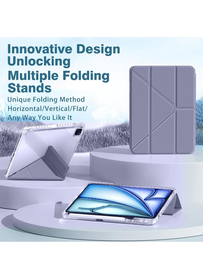 Rock Pow iPad Pro 12.9 2022 Case 6th/5th/4th/3rd Generation with Pencil Holder [Support 2nd Gen Apple Pencil Wireless Charging] PU Smart Case Cover for iPad Pro 12.9 2022/2021/2020/2018 - Image 3