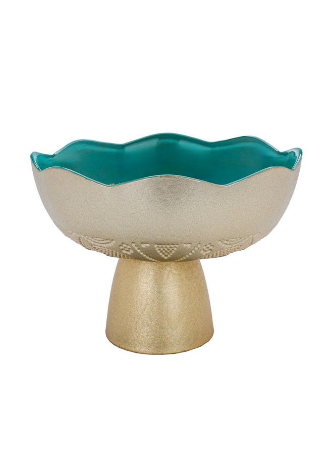 Alsaif Glass Serving Stand 16X16X5 Cm Turquoise  - Image 1