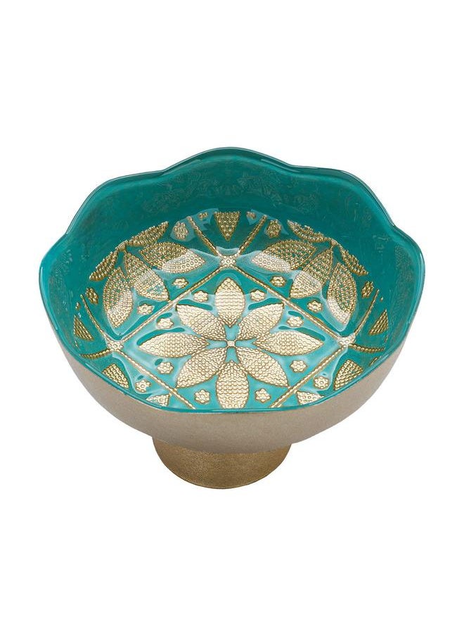 Alsaif Glass Serving Stand 16X16X5 Cm Turquoise  - Image 2