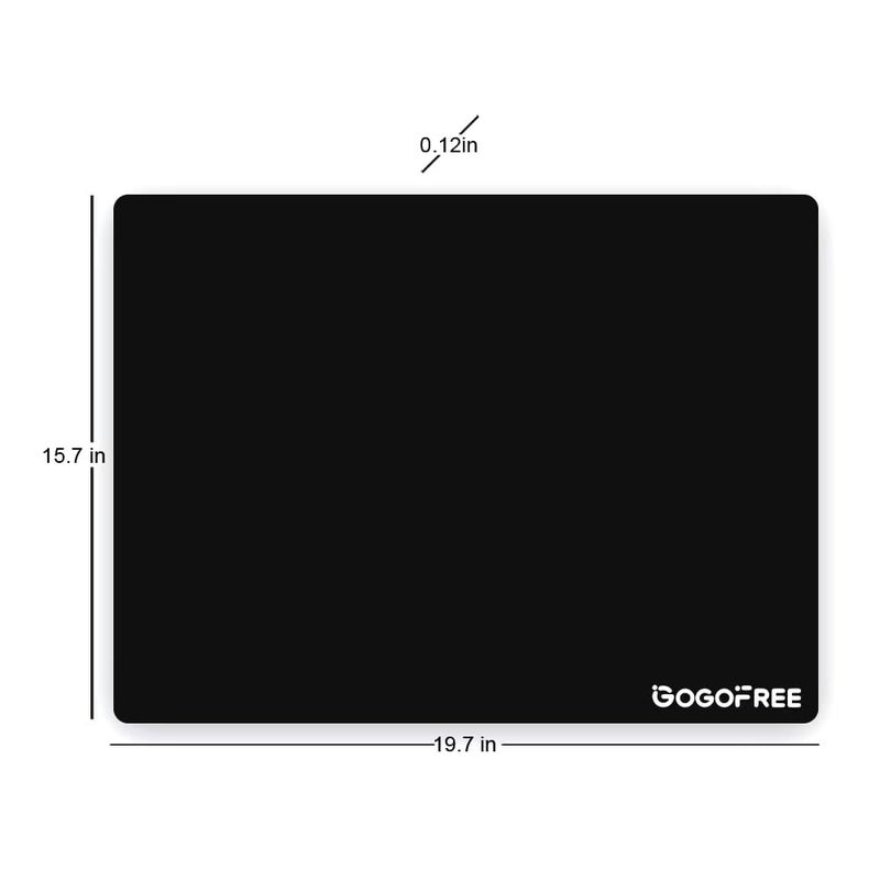 gogofree Glass Mousepad for Gaming, Ultra Smooth Mouse Mat with Hard Surface, Tempered Glass Mouse Pad Precision Speed Control for Games and Office (Black, 19.7" L x 15.7" W) - Image 2