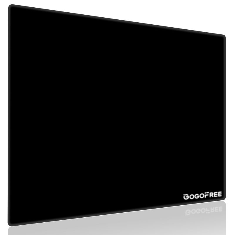 gogofree Glass Mousepad for Gaming, Ultra Smooth Mouse Mat with Hard Surface, Tempered Glass Mouse Pad Precision Speed Control for Games and Office (Black, 19.7" L x 15.7" W) - Image 1