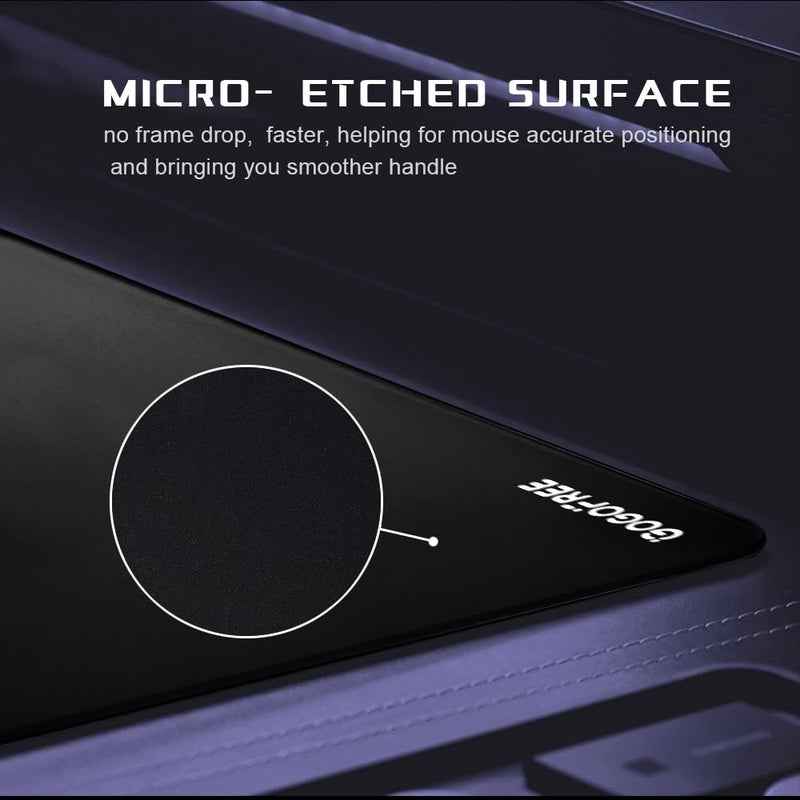 gogofree Glass Mousepad for Gaming, Ultra Smooth Mouse Mat with Hard Surface, Tempered Glass Mouse Pad Precision Speed Control for Games and Office (Black, 19.7" L x 15.7" W) - Image 5