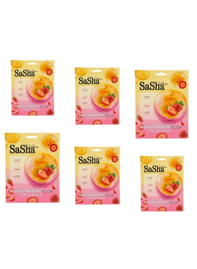 ساشا 6 قطع من قناع العسل والفراولة المنعش - Image 2