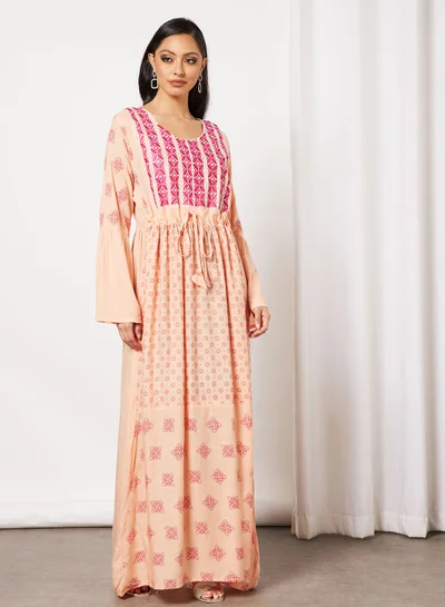 HANA & SARA Drawstring Waist Jalabiya Dress