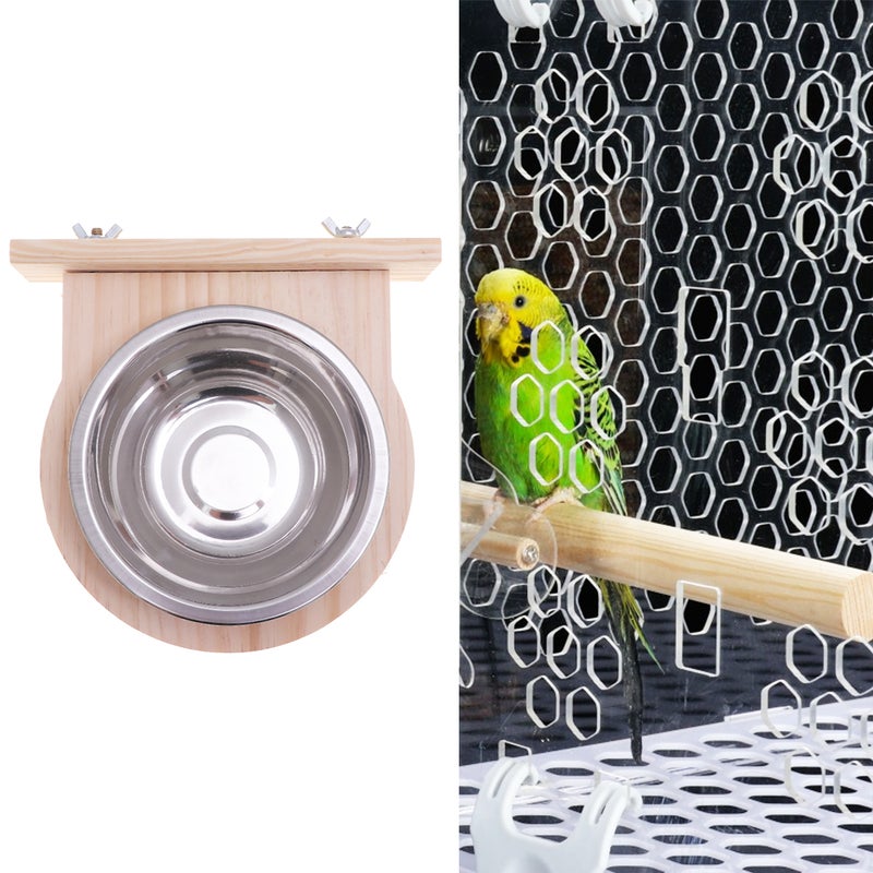 Parrot Feeding Case Bird Feeder Box Stainless Steel Bowl for Parrot Macaw Pet (Size S) - Image 5