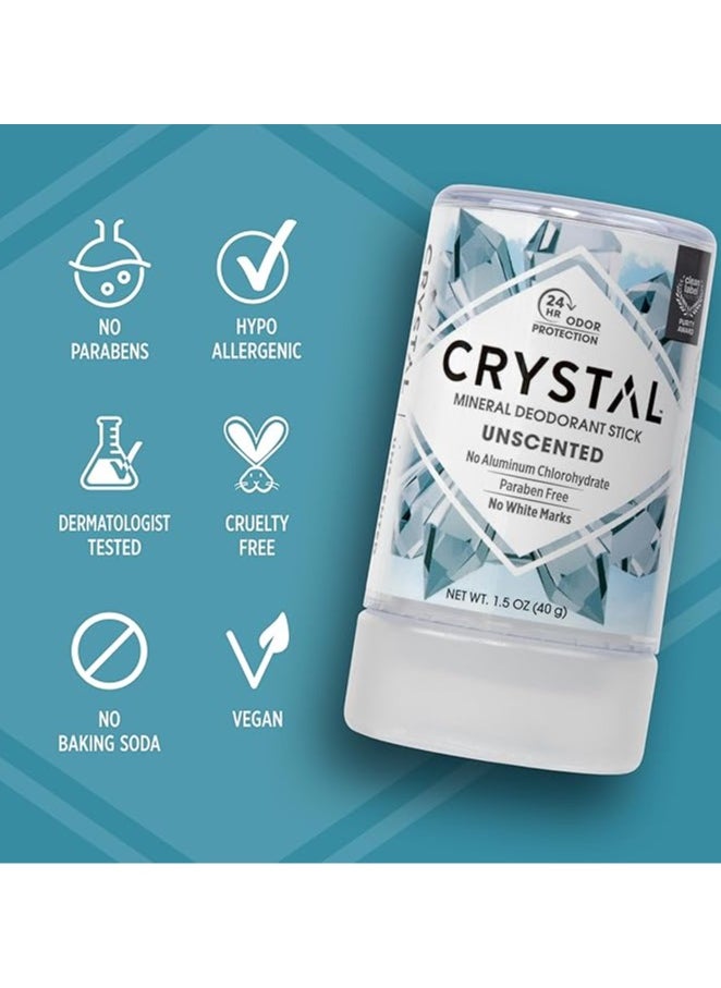 Crystal CRYSTAL, Mineral Deodorant Stick, Unscented, 1.5 oz (40 g)  - Image 4