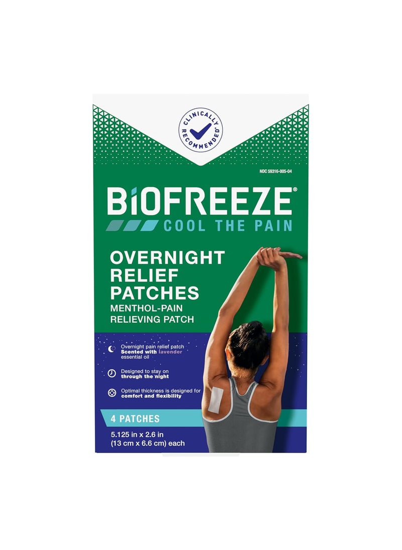 Biofreeze Biofreeze Overnight Pain Relief Patches, Arthritis Pain Reliever, Knee & Lower Back Pain Relief Patch, Sore Muscle Relief, Neck Pain Relief, 4 Biofreeze Menthol Patches 