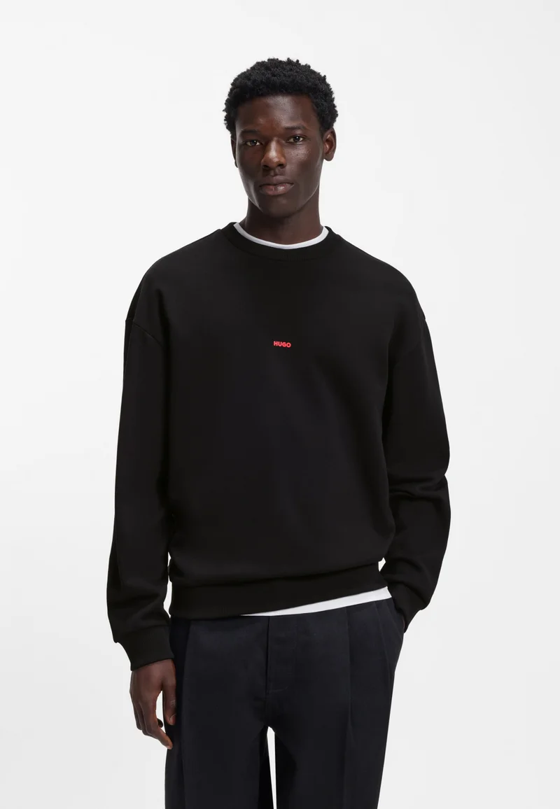 HUGO Relaxed-fit sweatshirt in cotton terry with dog artwork