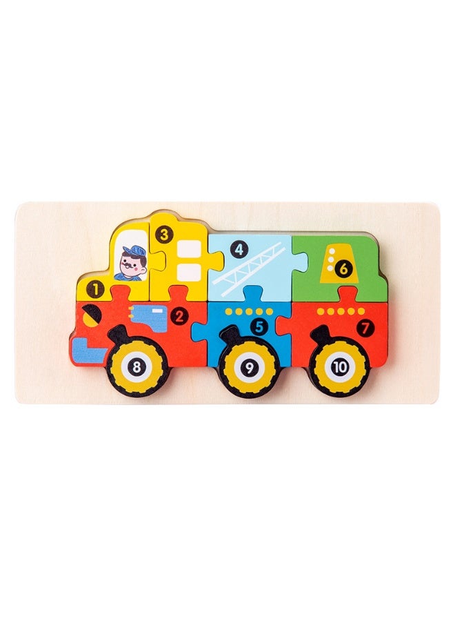 Fun Wooden Early Education 3D Puzzles and Building Blocks for Kids - Animal and Car Shapes - Image 1