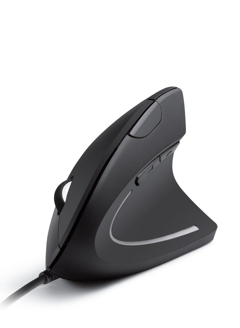 Anker Vertical ergonomic optical mouse – USB cable compatible, for right handers, hand and joint comfort, 1000/1600 DPI, 5 Buttons. Black - Image 1