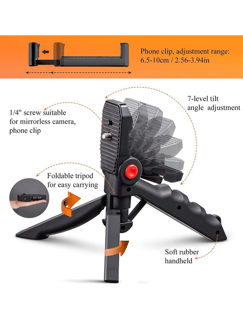 Vlogging Kit Smartphone Camera Video Vlogging Kit for iPhone/Android with Light + Microphone + Tripod + Phone Holder for Vlogging/YouTube/Tiktok/Facebook/Camera