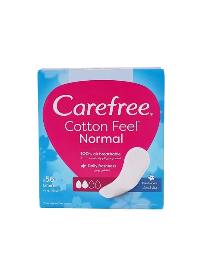 Carefree Panty Liners Cotton Fresh Scent 56 Pcs - Image 1