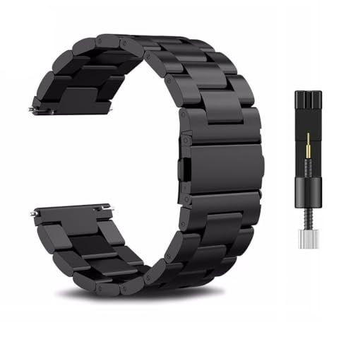T TECLUSIVE سلسلة ساعة معدنية من الفولاذ المقاوم للصدأ 24 مم متوافقة مع كاسيو GMa-s2100 / G Shock GA2100 / Suunto 9 Baro Titanium / Spartan Sport / Fossil Machine Gen 6 / Tissot Chronograph (أسود) - Image 1