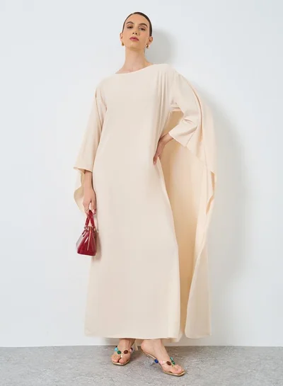 Take Two Solid Batwing Sleeve Maxi Kaftan
