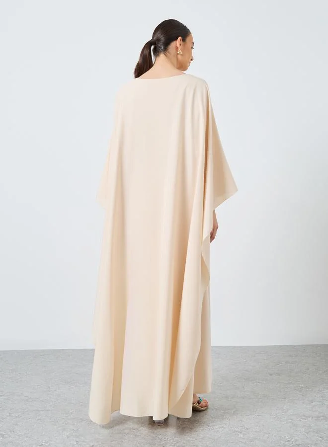 Take Two Solid Batwing Sleeve Maxi Kaftan