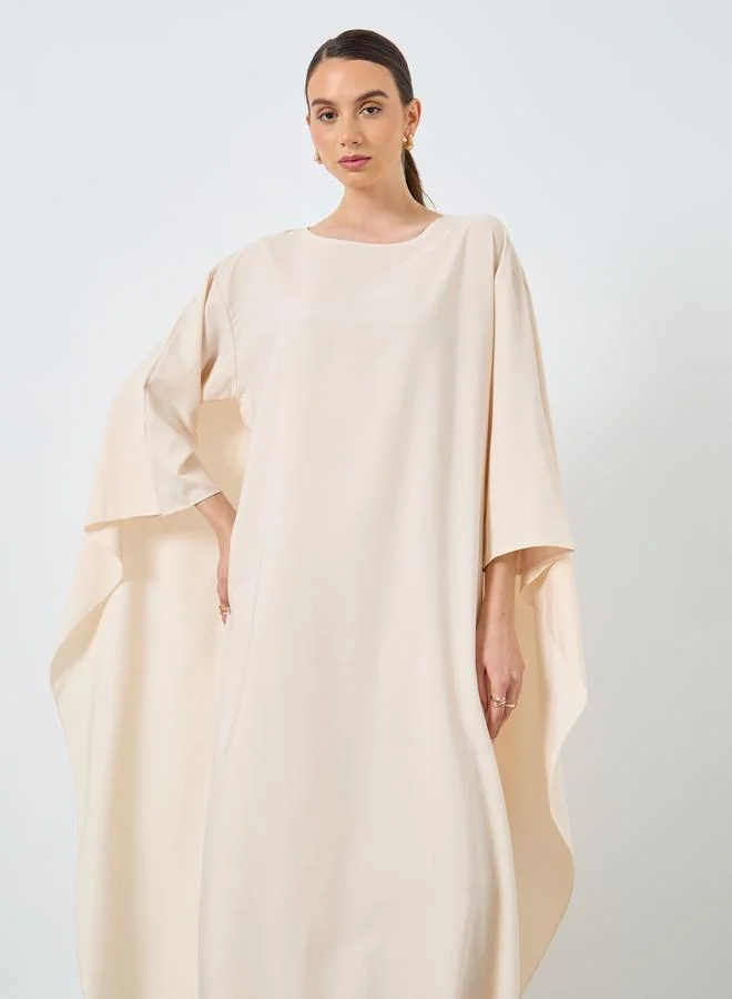 Take Two Solid Batwing Sleeve Maxi Kaftan