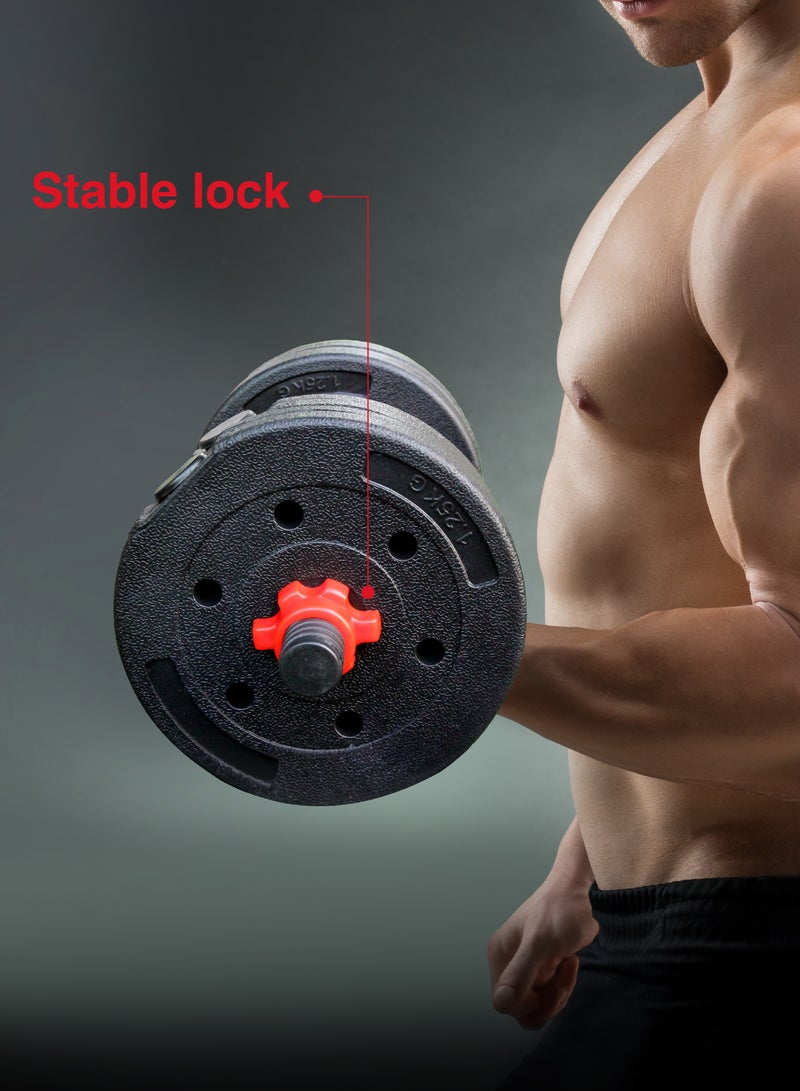 Sparnod Fitness SCD-10 2-In-1 Dumbbells/Barbell Set (10Kg) - Easy 3-Step Assembly With Connector Rod, Eco-Friendly Weights, Concrete Dumbbells With Pvc Coating, Slip-Free Handgrip, Total Home Fitness - Image 3