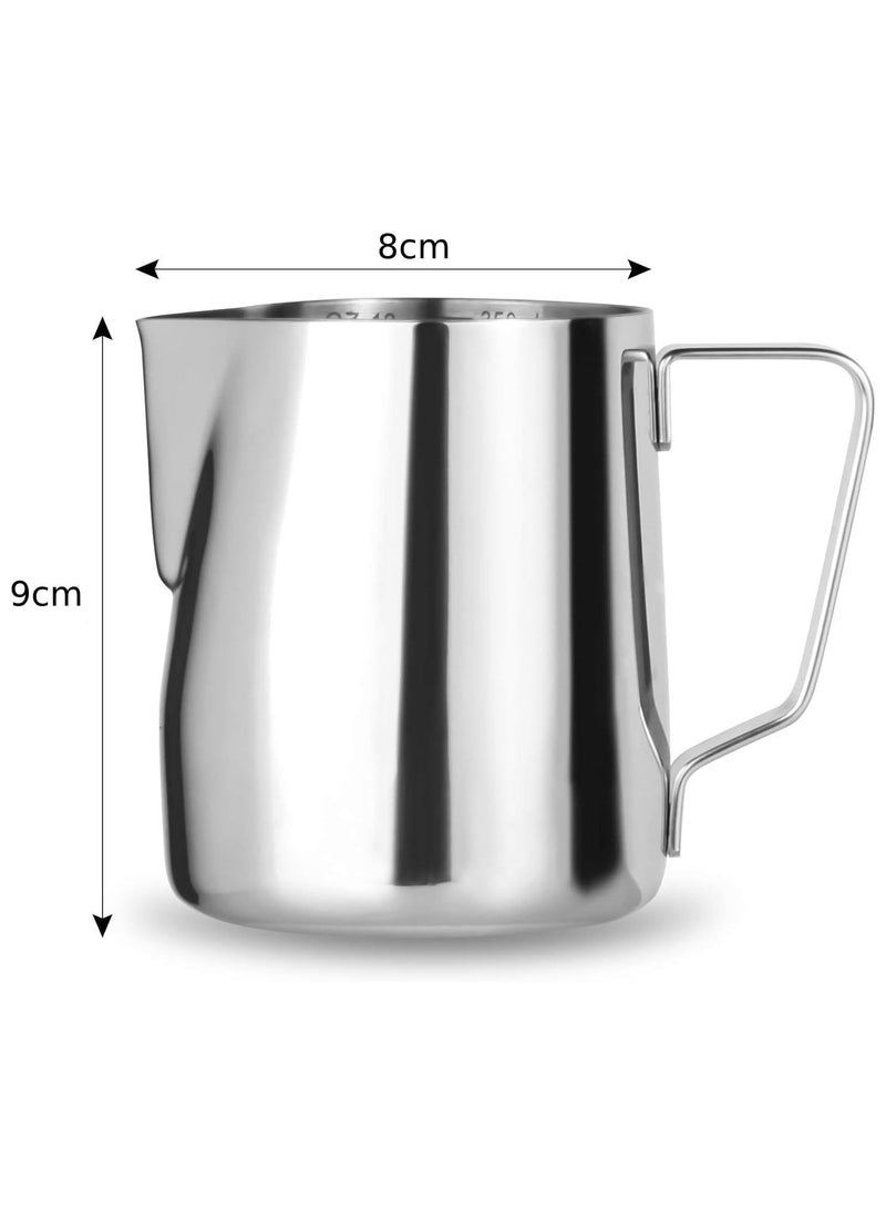 MOMENT وعاء رغوة الحليب MOMENT، 350 مل (12 أونصة) وعاء بخار الحليب من الفولاذ المقاوم للصدأ، كوب إسبريسو، وعاء رغوة الحليب، كوب قياس القهوة، كوب إسبريسو، وعاء مثالي للبارستا - Image 2