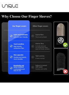 Unique 4 Piece Gaming Finger Gloves - Gaming Finger Sleeve 0.3mm Fiber Seamless Thumbtip Sleeve for Mobile Gaming Sweat resistant, suitable for PUBG/Cod/LOL/ROS Gaming Finger Cover (With Case)  - Image 2