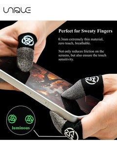 Unique 4 Piece Gaming Finger Gloves - Gaming Finger Sleeve 0.3mm Fiber Seamless Thumbtip Sleeve for Mobile Gaming Sweat resistant, suitable for PUBG/Cod/LOL/ROS Gaming Finger Cover (With Case)  - Image 3