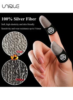 Unique 4 Piece Gaming Finger Gloves - Gaming Finger Sleeve 0.3mm Fiber Seamless Thumbtip Sleeve for Mobile Gaming Sweat resistant, suitable for PUBG/Cod/LOL/ROS Gaming Finger Cover (With Case)  - Image 4