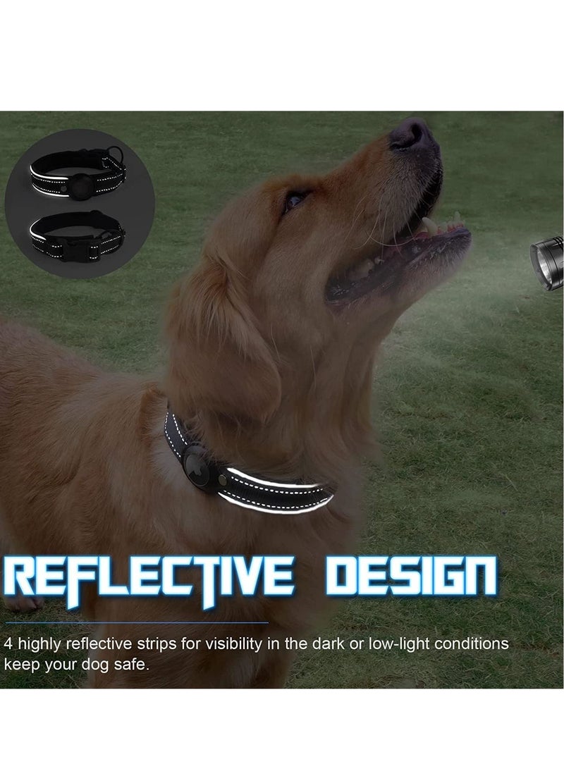 Y&D Reflective AirTag Dog Collar Heavy Duty Air Tag Padded Pet with Holder Case Adjustable for Small Medium Large Breeds - Image 5