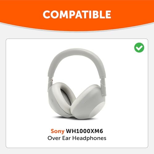 WC PadZ XM6 Premium Replacement Earpads Compatible with Sony WH1000XM6 Headphones by Wicked Cushions Enhanced Comfort Durable PU Leather Sound Isolation Platinum Silver - Image 3