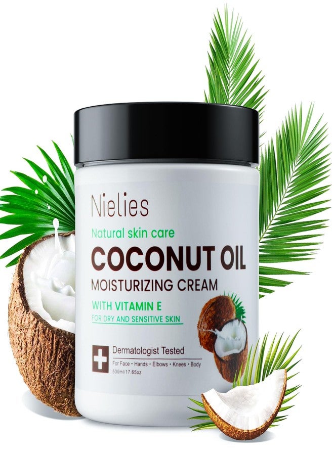 Nielies 500 ML Coconut Oil Moisturizing Cream & Vitamin E., Coconut Oil for Skin, Crema De Coco Para La Piel. Face, Hands, Hair. Intense Hydration For Dry skin - Image 2