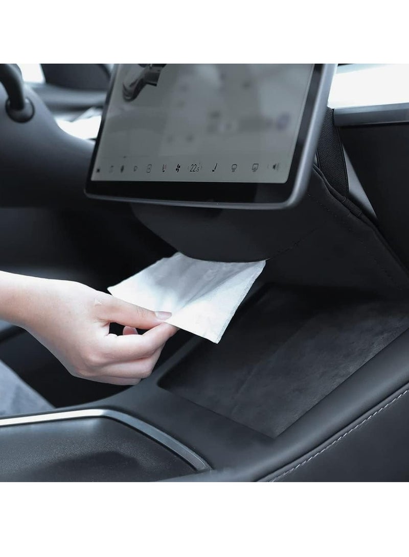 Oasisgalore Car Tissue Holder Napkin Holders Leather Tissue Box for Visor Screen Backseat Dashboard Armrest Box  - Image 3