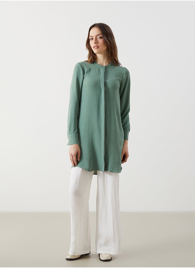 LC WAIKIKI - Collar Plain Long Sleeve Women's Shirt Tunic - Image 1