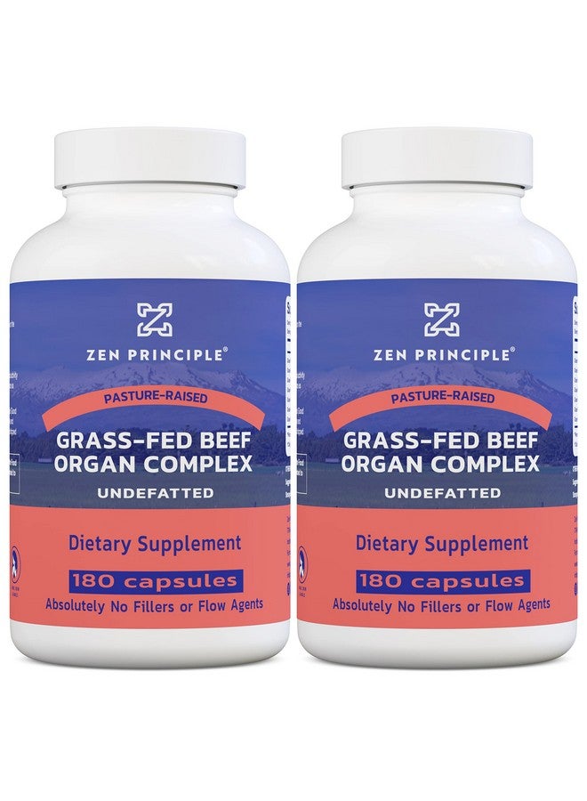 Zen Principle Grass Fed Beef Organs - Desiccated Liver, Heart, Kidney, Pancreas, Spleen, Intestine, Tripe/Stomach. Beef Organ Supplements 2-Pack - Image 1