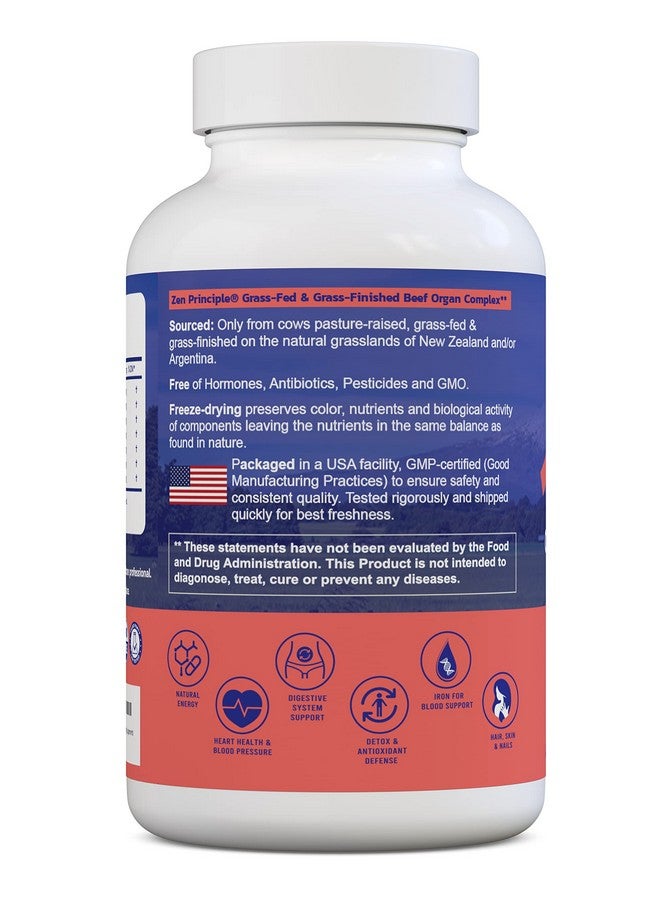 Zen Principle Grass Fed Beef Organs - Desiccated Liver, Heart, Kidney, Pancreas, Spleen, Intestine, Tripe/Stomach. Beef Organ Supplements 2-Pack - Image 3