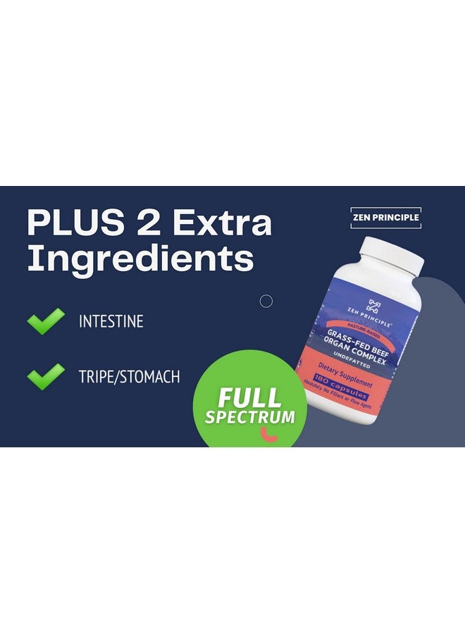 Zen Principle Grass Fed Beef Organs - Desiccated Liver, Heart, Kidney, Pancreas, Spleen, Intestine, Tripe/Stomach. Beef Organ Supplements 2-Pack - Image 5